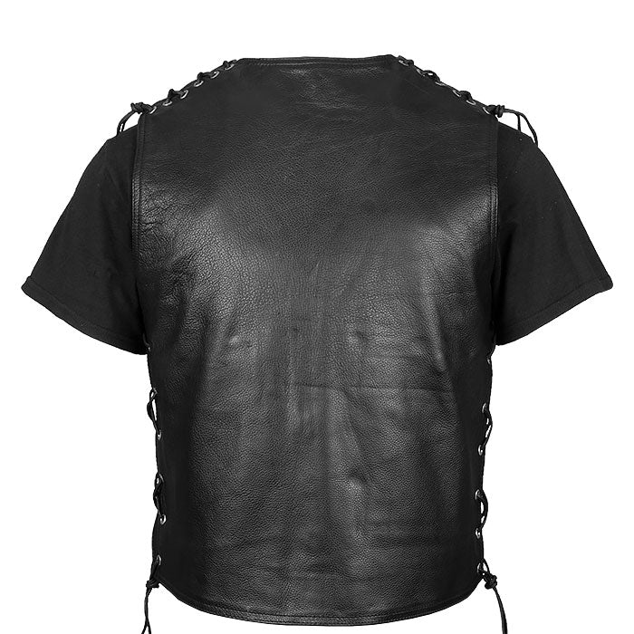 Bullet 1 – Black Premium Leather Vest
