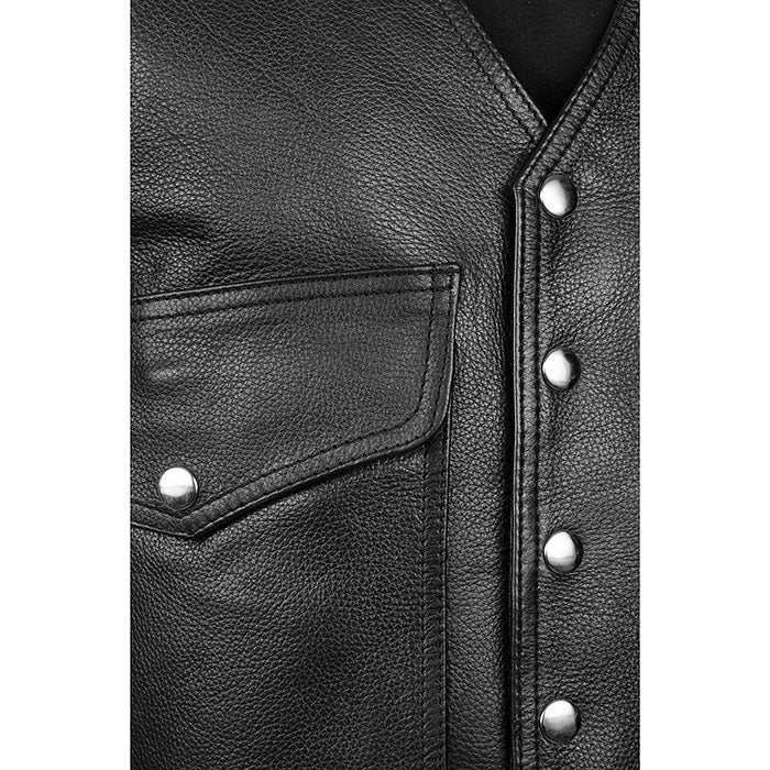 Bullet 1 – Black Premium Leather Vest