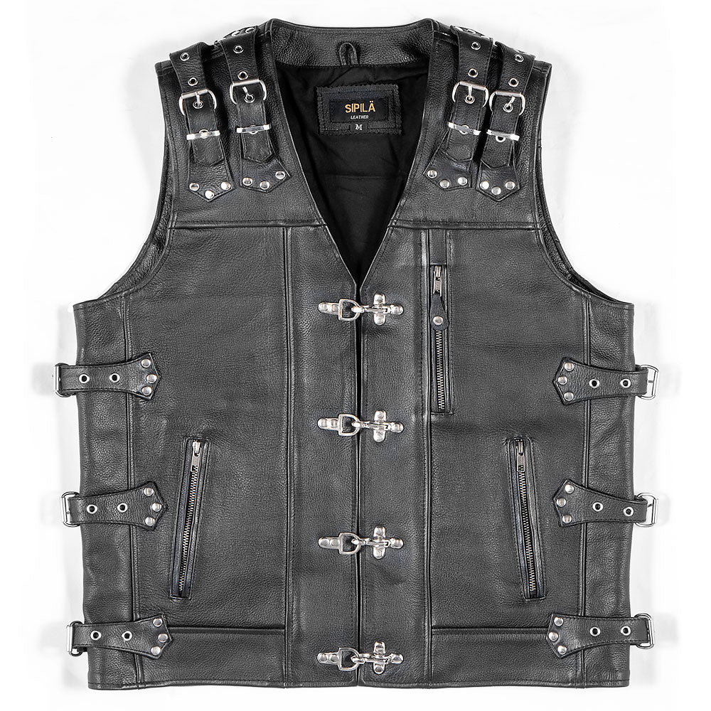Night King (Black) – MC Leather Vest